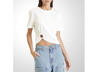 CAMISETA FEMININA SLIM OFF WHITE FORUM