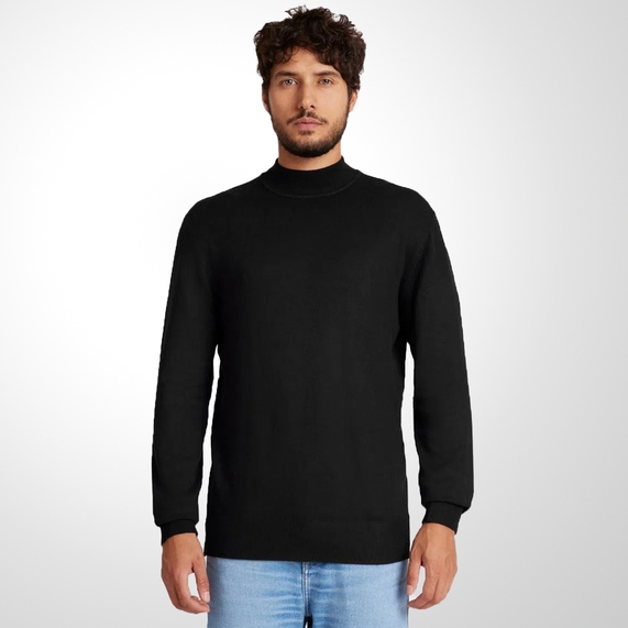 TRICOT ARAMIS MASCULINO GOLA ALTA PRETA
