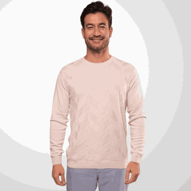 TRICOT MASCULINO PADRÃO TEXTURIZADO BEGE