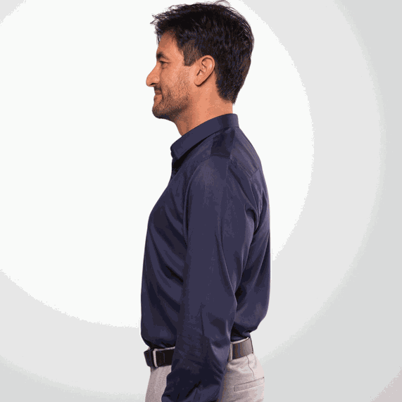 CAMISA MASCULINA CASUAL PADRÃO FIBRA BAMBU REGULAR MARINHO