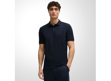 POLO BOSS MASCULINA REGULAR ALGODÃO ORGÂNICO MARINHO