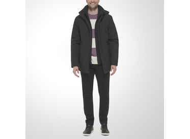 JAQUETA MASCULINA CLÁSSICA COM CAPUZ PRETA CALVIN KLEIN JEANS