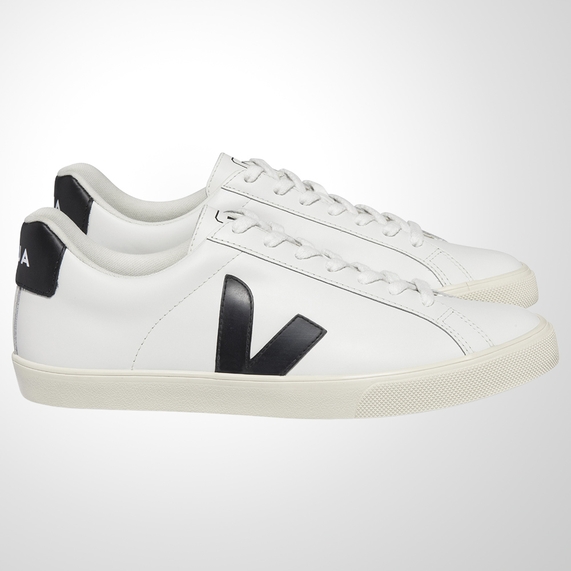 TÊNIS VEJA ESPLAR LOGO LEATHER WHITE BLACK