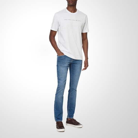 CAMISETA MASCULINA MEIA MALHA LOGO BRANCA CALVIN KLEIN JEANS