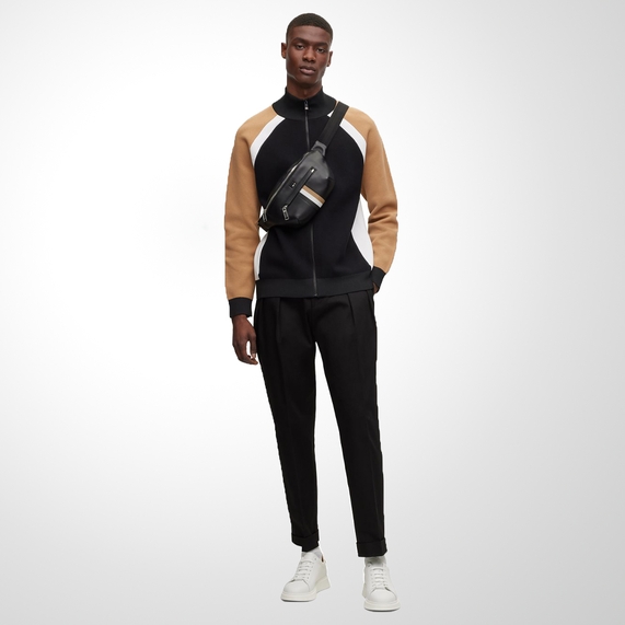 JAQUETA MASCULINA COLOR BLOCK PRETA BOSS