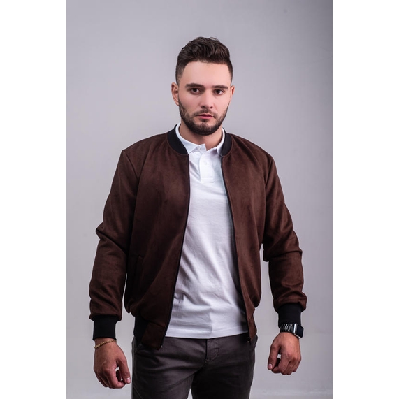 JAQUETA MASCULINA SUEDE CAFÉ PADRÃO