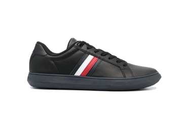 TÊNIS MASCULINO DANIEL ESSENCIAL COURO PRETO TOMMY HILFIGER