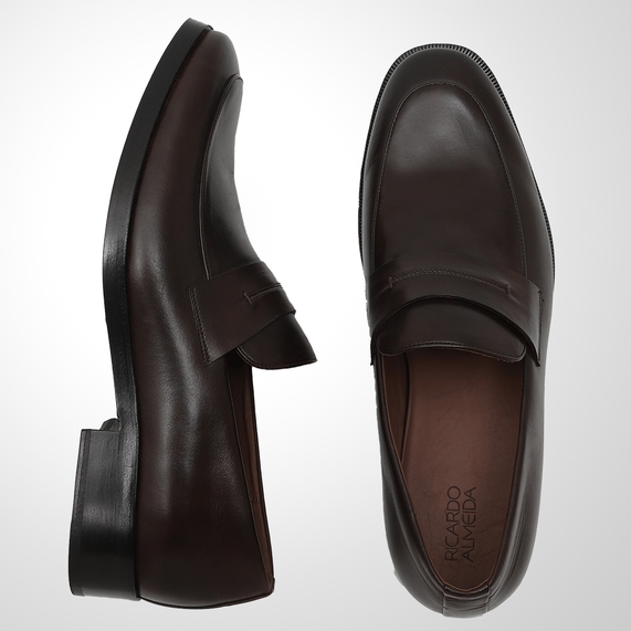 MOCASSIM RICARDO ALMEIDA SOCIAL GRAVATA SOLA COURO PRETO