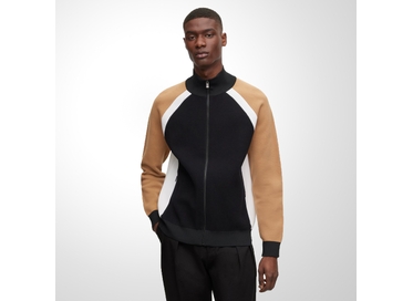 JAQUETA MASCULINA COLOR BLOCK PRETA BOSS