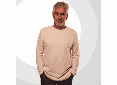 CAMISETA MANGA LONGA PADRÃO MALHA TEXTURIZADA BEGE