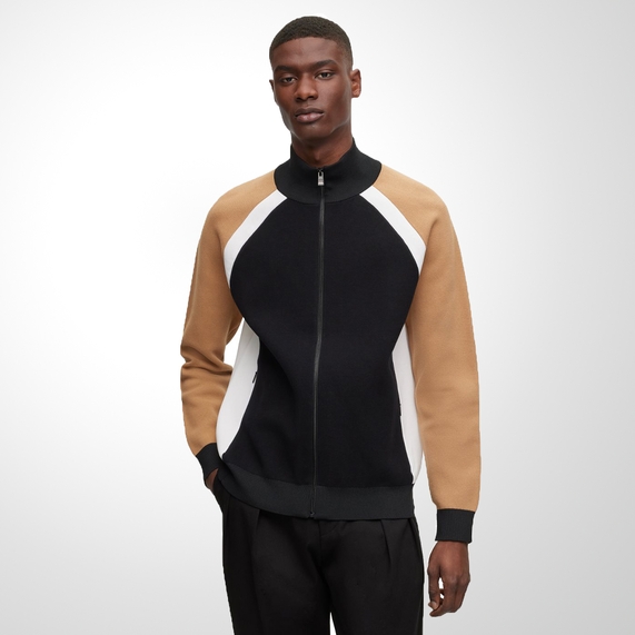 JAQUETA MASCULINA COLOR BLOCK PRETA BOSS