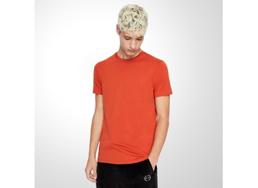 CAMISETA SLIM FIT DE ALGODÃO PIMA LARANJA ARMANI EXCHANGE