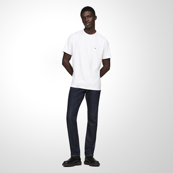 CAMISETA TOMMY HILFIGER MASCULINA CLÁSSICA GOLA C BRANCA