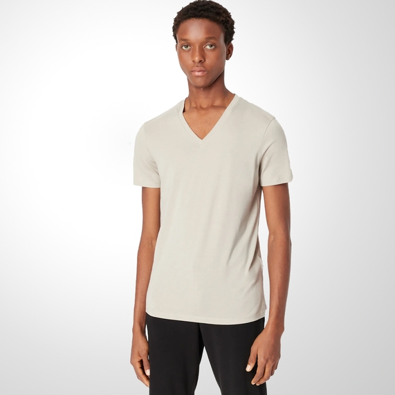 CAMISETA ARMANI EXCHANGE MASCULINA DECOTE V BEGE