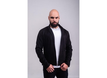 JAQUETA MASCULINA CASUAL SUEDE PRETA PADRÃO
