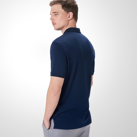 POLO MASCULINA 4 BOTÕES AZUL ESCURO RICARDO ALMEIDA