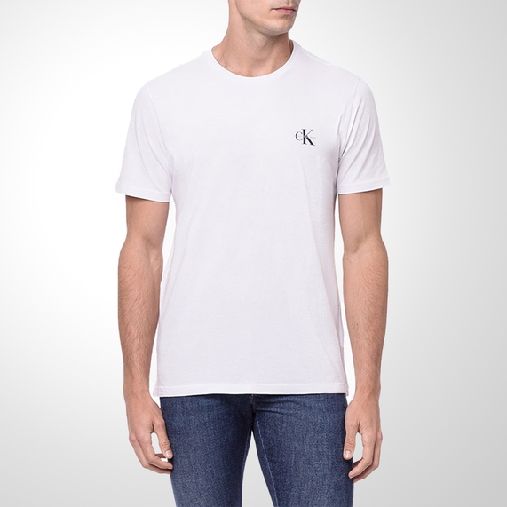 CAMISETA MASCULINA BÁSICA ESTAMPA LOGO REISSUE BRANCA CALVIN KLEIN JEANS