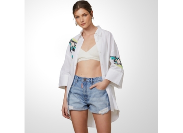 SHORTS JEANS OVERBOY BABY BLUE DESTROYED ANIMALE