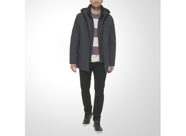 JAQUETA MASCULINA CLÁSSICA COM CAPUZ CHUMBO CALVIN KLEIN JEANS