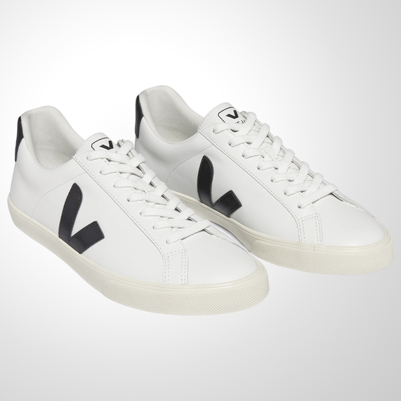 TÊNIS VEJA ESPLAR LOGO LEATHER WHITE BLACK