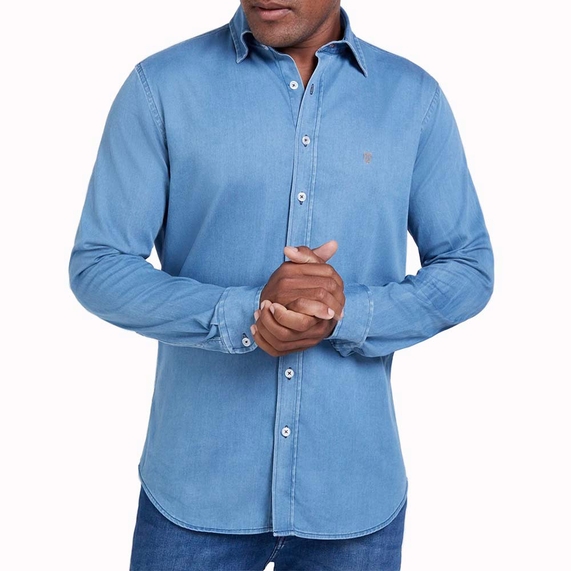 CAMISA JEANS ML JEANS CLARO 55234