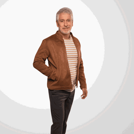 JAQUETA MASCULINA PADRÃO SUEDE CARAMELO