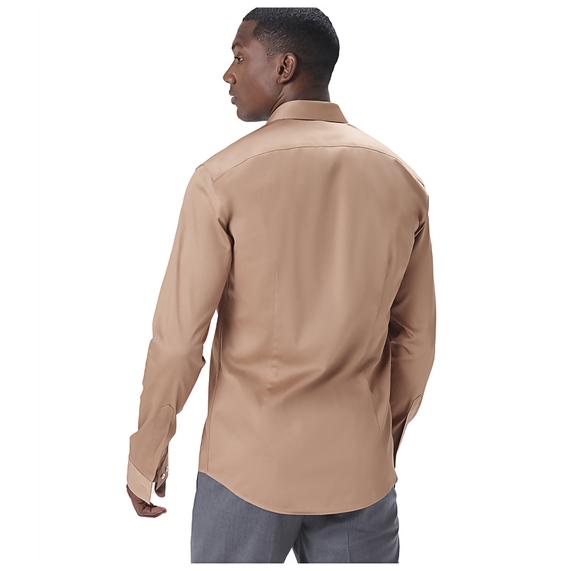 CAMISA SOCIAL MASCULINA SLIM MANGA LONGA AZUL TIJOLO RICARDO ALMEIDA