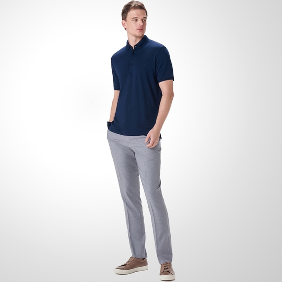 POLO MASCULINA 4 BOTÕES AZUL ESCURO RICARDO ALMEIDA