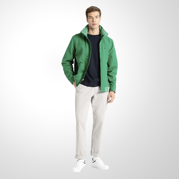 JAQUETA TOMMY HILFIGER MACULINA GOLA ALTA VERDE