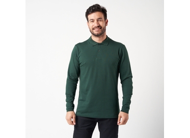 POLO MASCULINA BÁSICA LISA VERDE PADRÃO