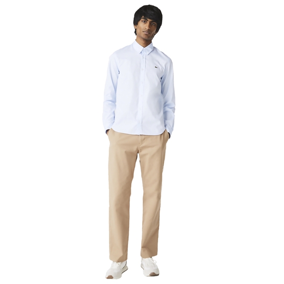 CAMISA MASCULINA MANGA LONGA SLIM FIT AZUL LACOSTE