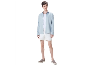 CAMISA SOCIAL MASCULINA SLIM MANGA LONGA AZUL MÉDIO RICARDO ALMEIDA